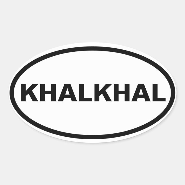 Pegatina Ovalada CUATRO Khalkhal (Anverso)