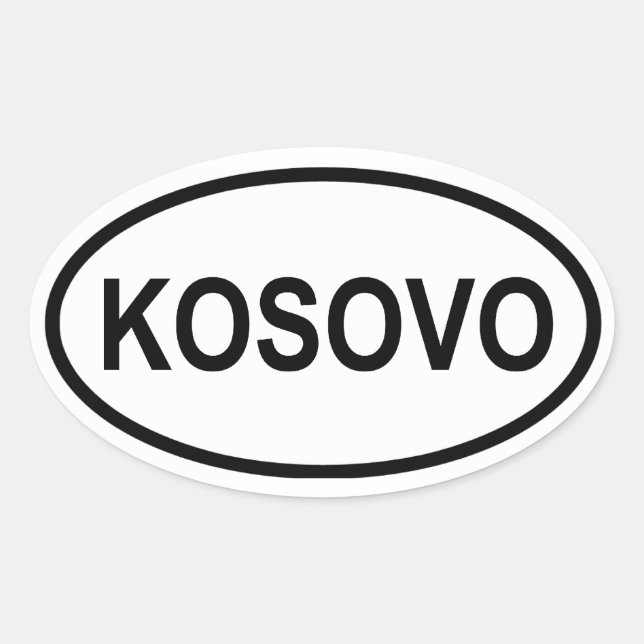 Pegatina Ovalada CUATRO Kosovo (Anverso)