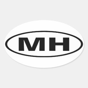 Pegatina Ovalada Cuatro Mott Haven "MH"