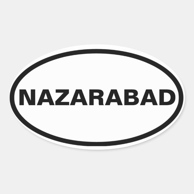 Pegatina Ovalada CUATRO Nazarabad (Anverso)