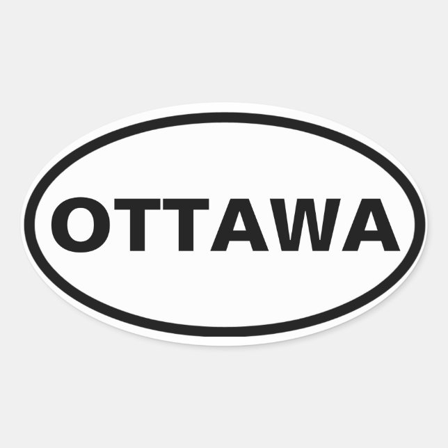 Pegatina Ovalada CUATRO Ottawa (Anverso)