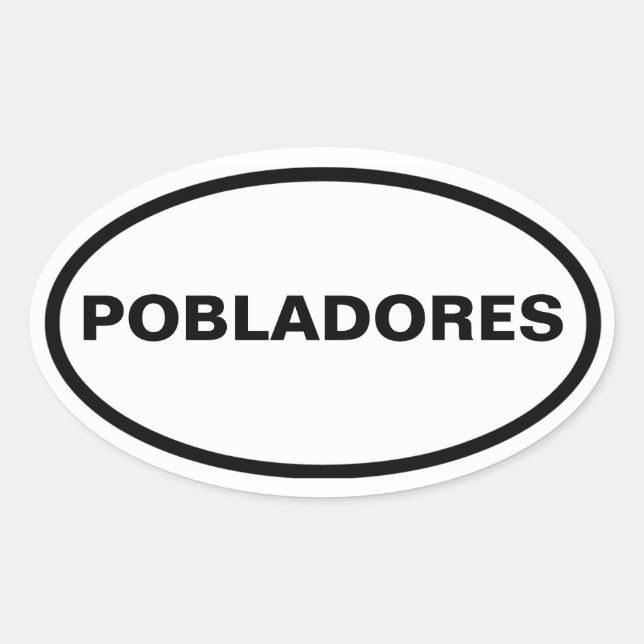 Pegatina Ovalada CUATRO "Pobladores" (Anverso)