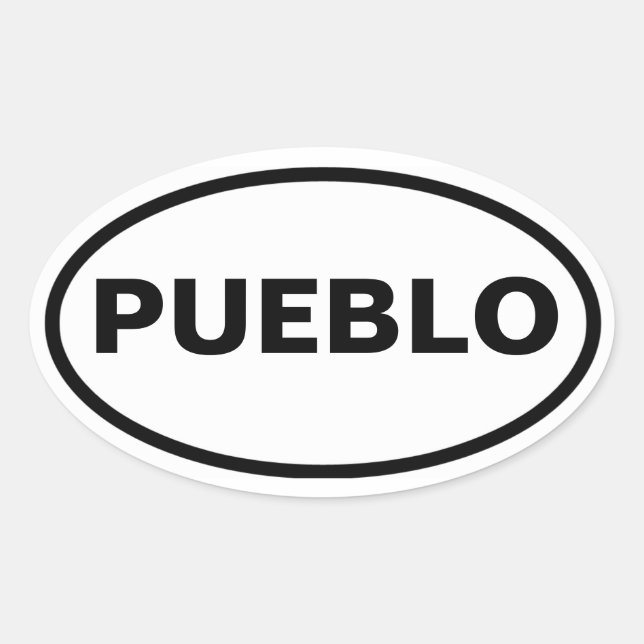 Pegatina Ovalada CUATRO Pueblo, Colorado (Anverso)