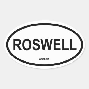 Pegatina Ovalada CUATRO Roswell, Georgia
