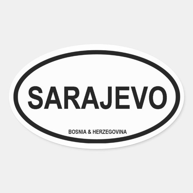 Pegatina Ovalada CUATRO Sarajevo (Anverso)