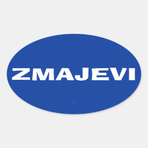 Pegatina Ovalada CUATRO Selección Nacional de Fútbol de Bosnia "Zma