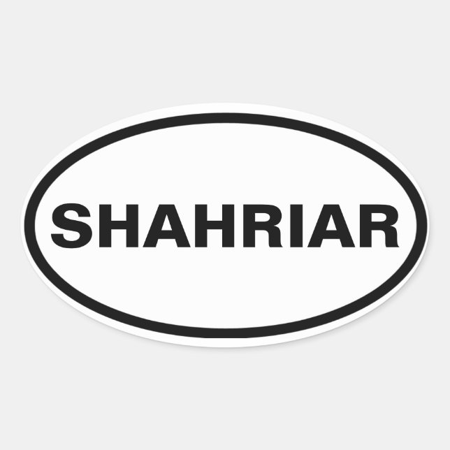 Pegatina Ovalada CUATRO Shahriar (Anverso)