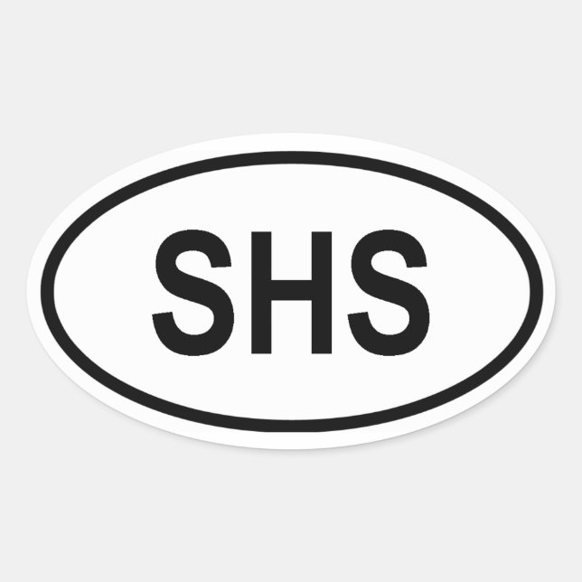 Pegatina Ovalada CUATRO "SHS" Reino de serbios, croatas y eslovenos (Anverso)