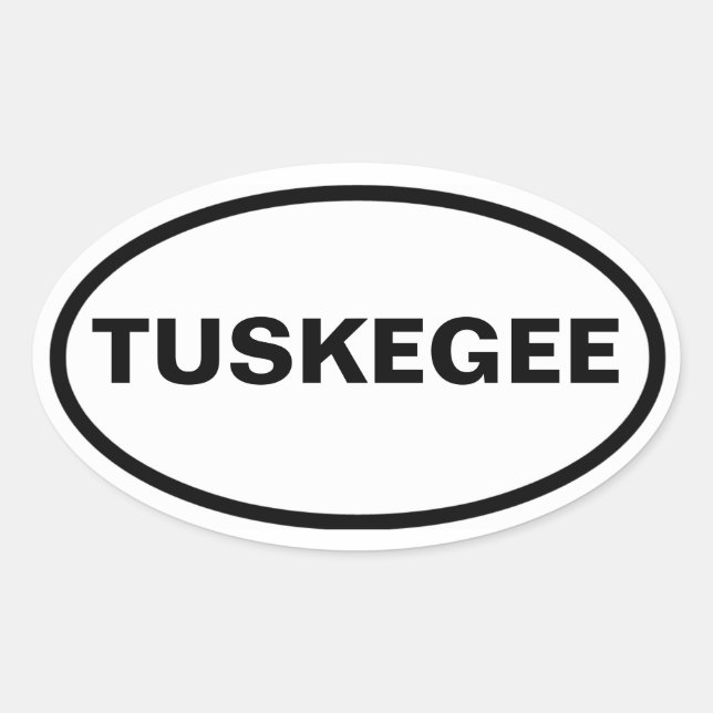 Pegatina Ovalada CUATRO Tuskegee, Alabama (Anverso)