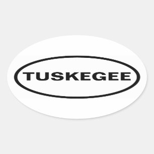 Pegatina Ovalada CUATRO Tuskegee, Alabama