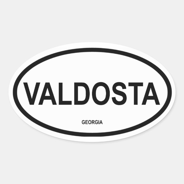 Pegatina Ovalada CUATRO valdostas, Georgia (Anverso)