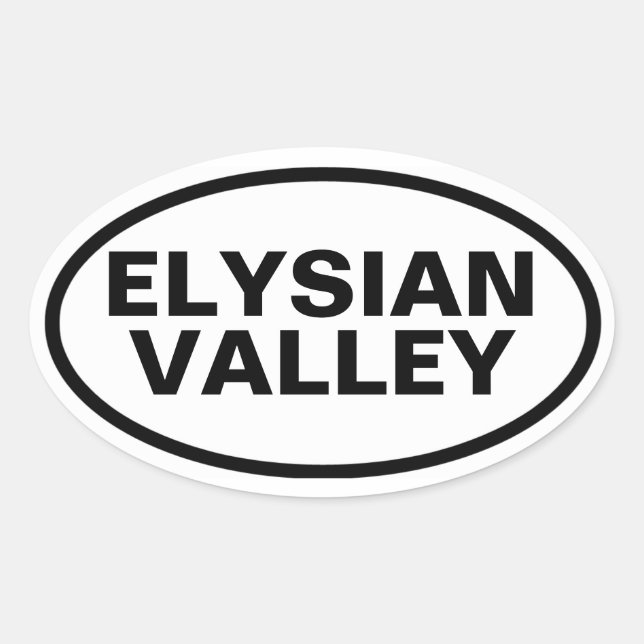 Pegatina Ovalada CUATRO Valle Elysian (Anverso)