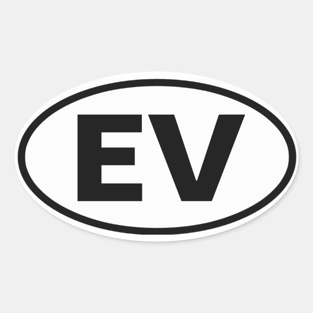 Pegatina Ovalada CUATRO Valle Elysian "EV" (Anverso)