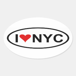 Pegatina Ovalada CUATRO "yo [corazón] NYC "