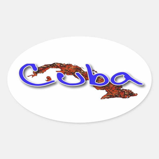 Pegatina Ovalada Cuba (Anverso)