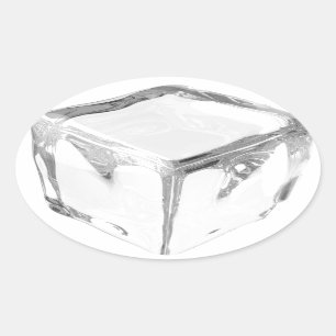Pegatina Ovalada Cubo de hielo