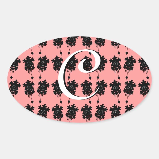 Pegatina Ovalada Cuckoo Clocks (Anverso)