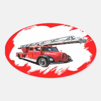 Pegatina Ovalada Cuerpo de bomberos