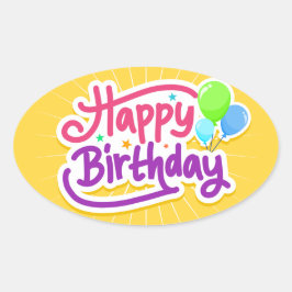 PEGATINA OVALADA CUMPLEAÑOS