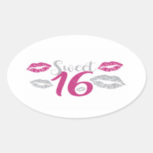 Pegatina Ovalada Cumpleaños 16