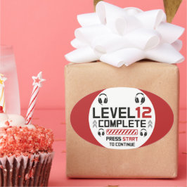 Pegatina Ovalada Cumpleaños o Graduación del jugador