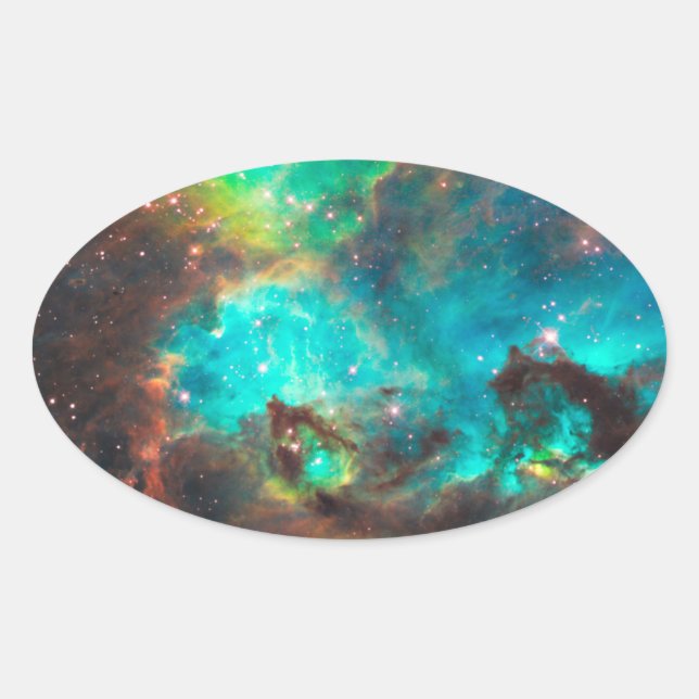 Pegatina Ovalada Cúmulo estelar NGC 2074 (Anverso)