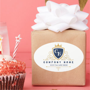 Pegatina Ovalada Customize Luxury hotel business or restaurant logo