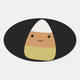 Pegatina Ovalada Cute Candy Corn