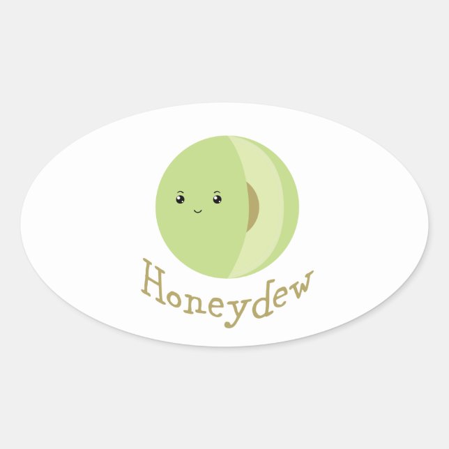 Pegatina Ovalada Cute Honeydew (Anverso)