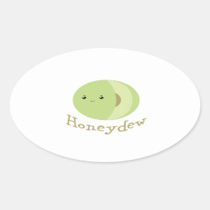 Pegatina Ovalada Cute Honeydew