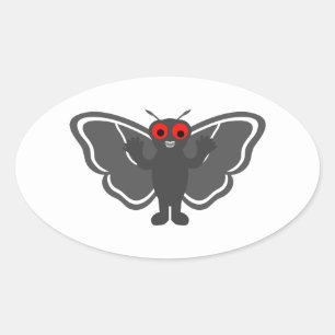 Pegatina Ovalada Cute Mothman