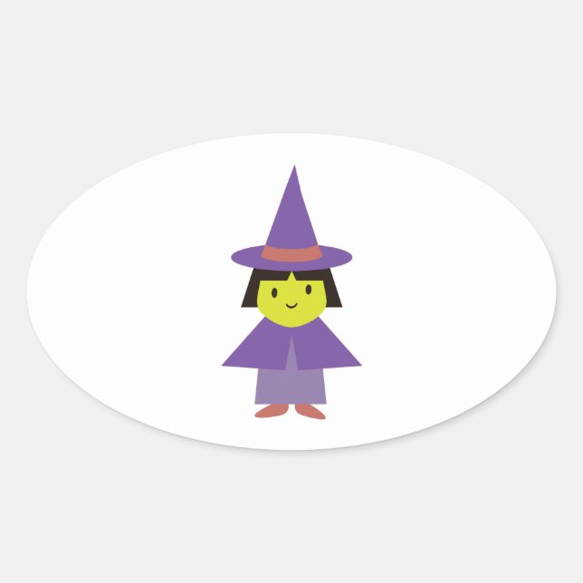 Pegatina Ovalada Cutie Witch (Anverso)