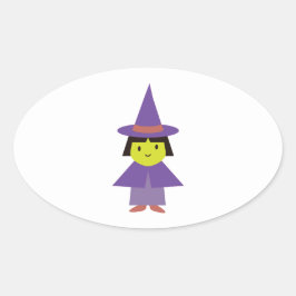 Pegatina Ovalada Cutie Witch