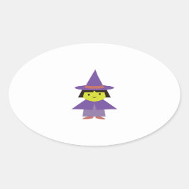 Pegatina Ovalada Cutie Witch