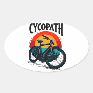 Pegatina Ovalada Cycopath: Bicicleta energética con té gráfico al a
