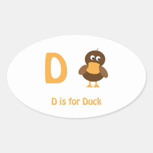 Pegatina Ovalada D es para Duck