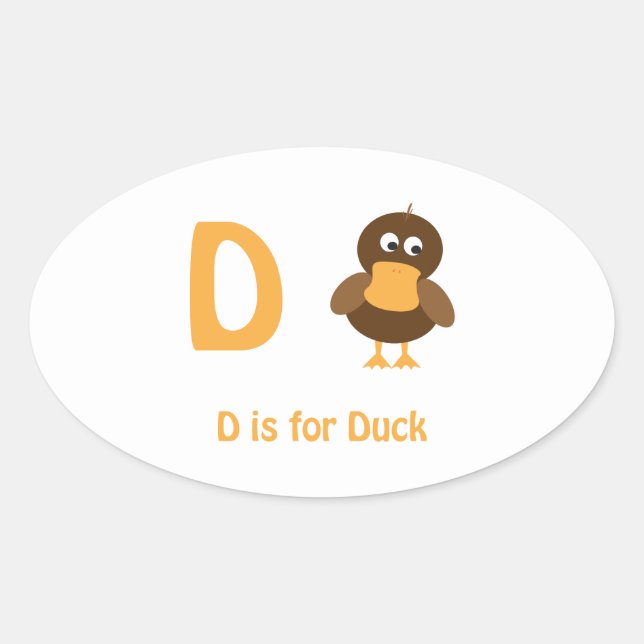 Pegatina Ovalada D es para Duck (Anverso)