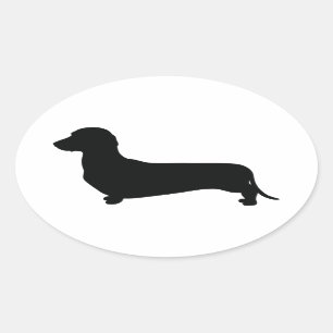 Pegatina Ovalada Dachshund básico
