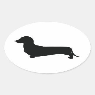 Pegatina Ovalada Dachshund básico