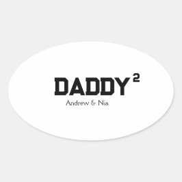 Pegatina Ovalada Daddy with custom children name