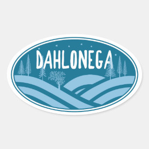 Pegatina Ovalada Dahlonega Georgia al aire libre