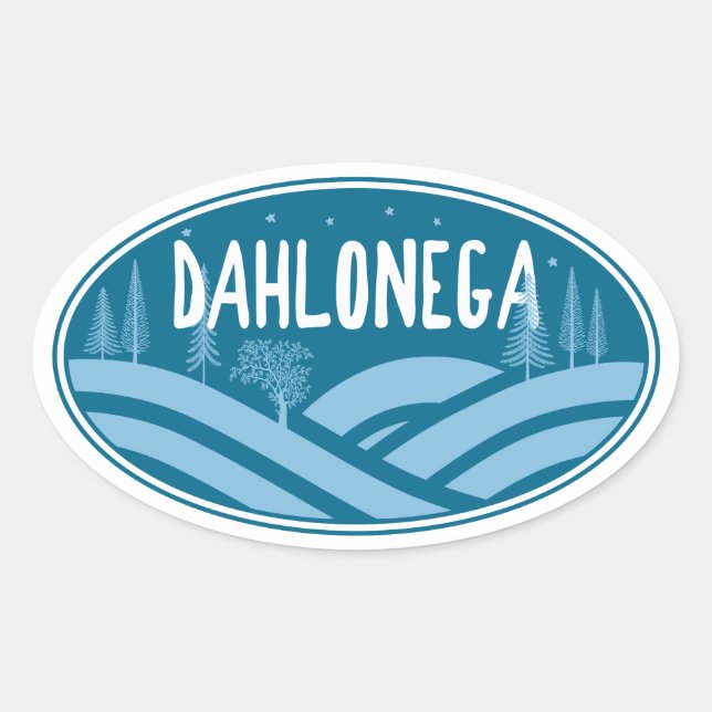 Pegatina Ovalada Dahlonega Georgia al aire libre (Anverso)