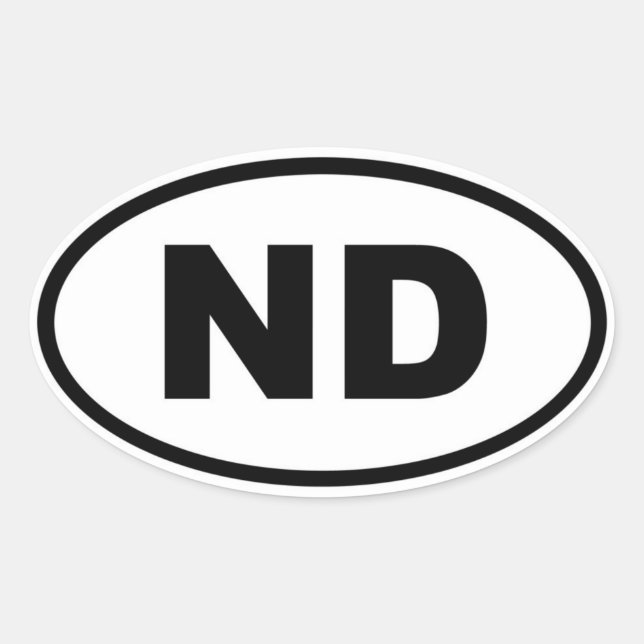 Pegatina Ovalada Dakota del Norte (Anverso)