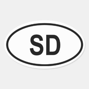 Pegatina Ovalada Dakota del Sur "SD"