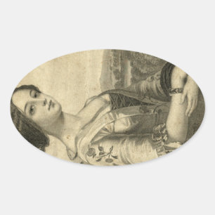 Pegatina Ovalada damas de fotos antiguas