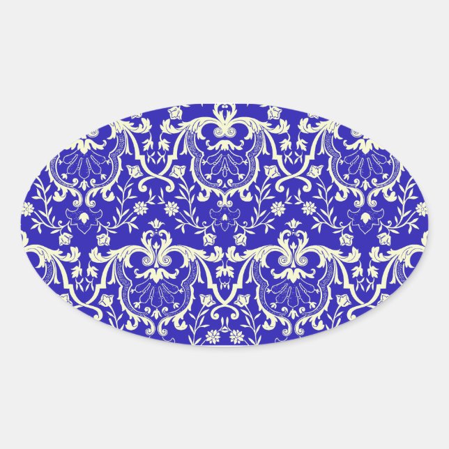 Pegatina Ovalada Damasco de Rennaisance #1 @ Sonolotre (Anverso)