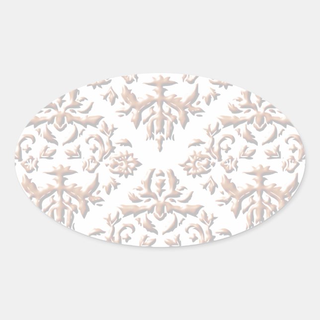 Pegatina Ovalada Damascos 3D (Anverso)