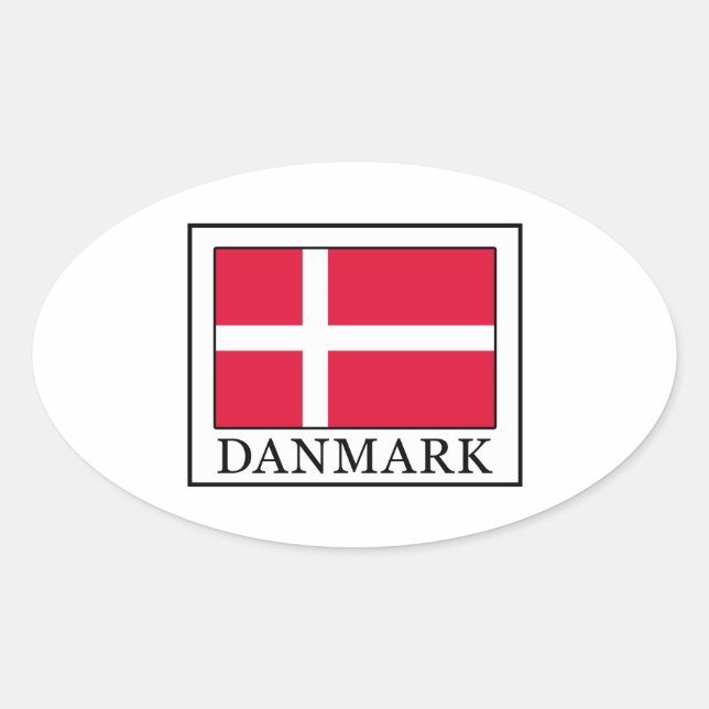 Pegatina Ovalada Danmark (Anverso)