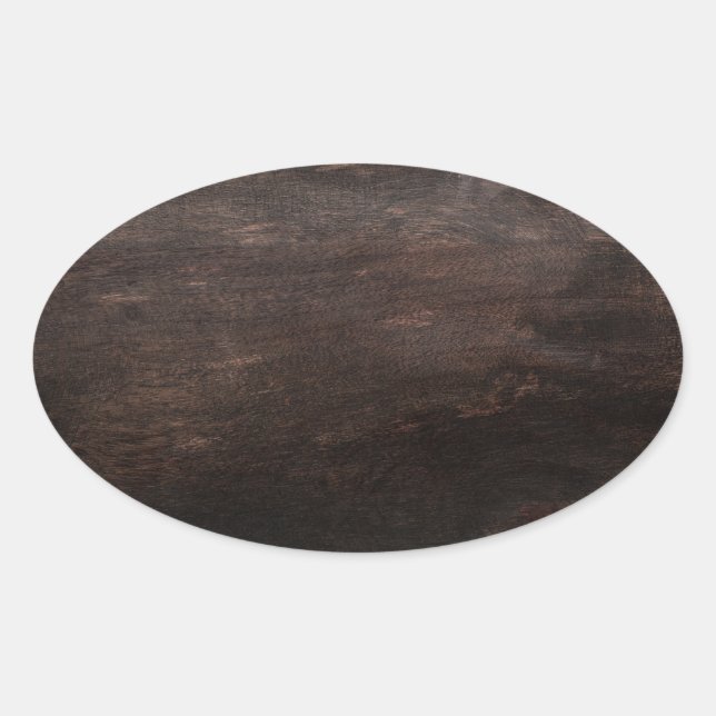 Pegatina Ovalada Dark Wooden Background (Anverso)