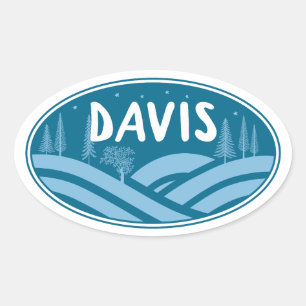 Pegatina Ovalada Davis West Virginia al aire libre